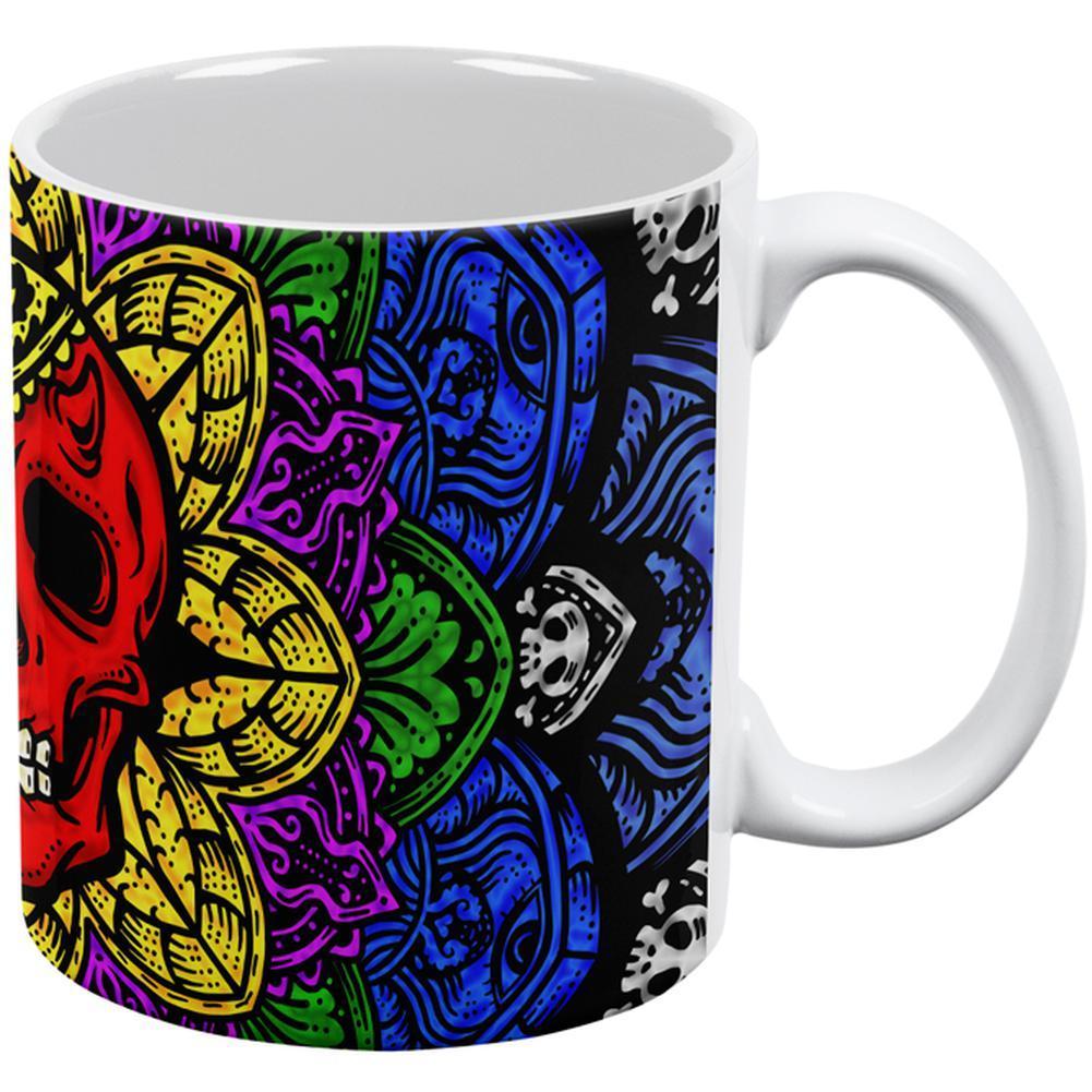 Halloween Demon Skull Mandala All Over Coffee Mug