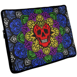 Halloween Demon Skull Mandala Laptop Sleeve 17 inch