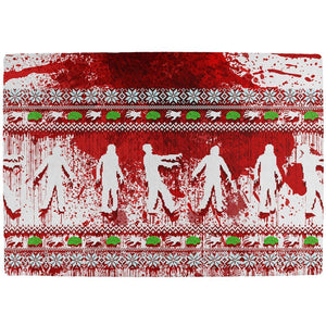 Ugly Christmas Sweater Bloody Zombie Attack Survivor All Over Kitchen Mat