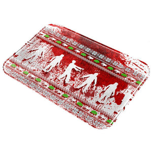 Ugly Christmas Sweater Bloody Zombie Attack Survivor All Over Glass Cutting Board