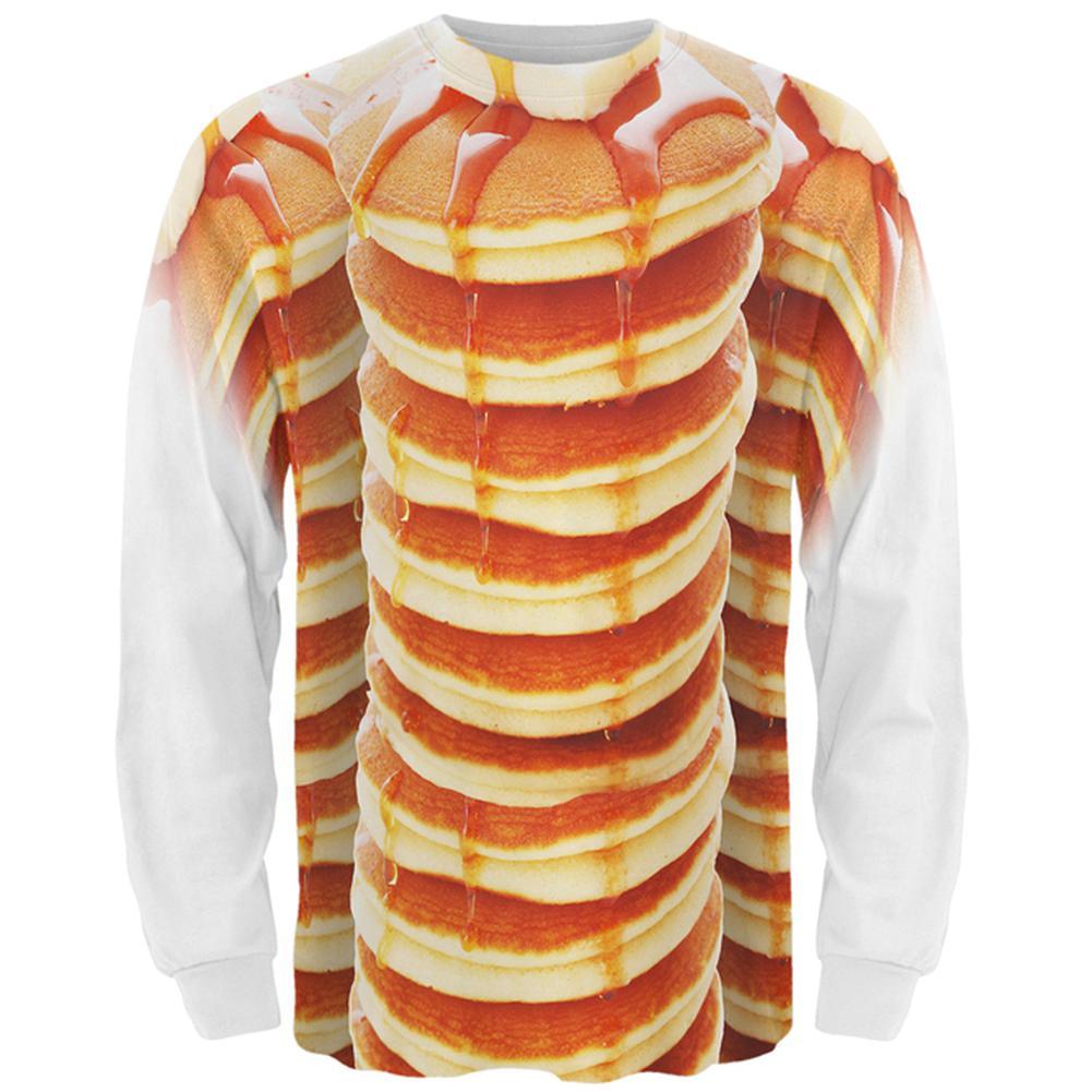 Halloween Pancakes and Syrup Breakfast Costume All Over Mens Long Sleeve T Shirt