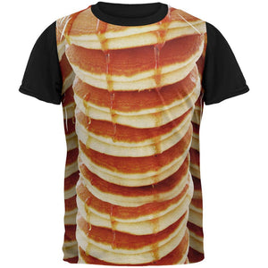 Halloween Pancakes and Syrup Breakfast Costume All Over Mens Black Back T Shirt
