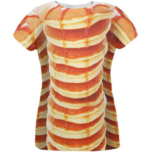 Halloween Pancakes and Syrup Breakfast Costume All Over Womens T Shirt