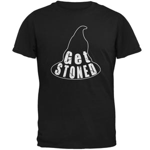 Halloween Witch Hat Get Stoned Pun Mens T Shirt