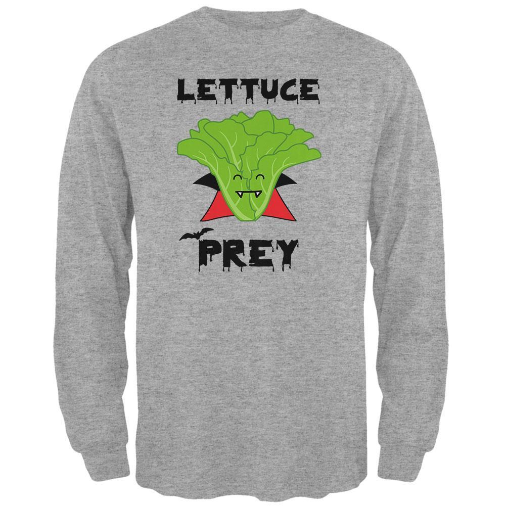 Halloween Vegetable Lettuce Let Us Prey Dracula Funny Mens Long Sleeve T Shirt