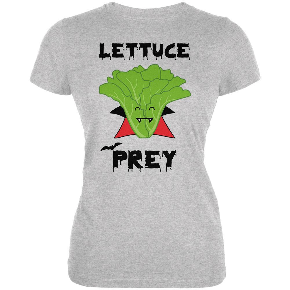Halloween Vegetable Lettuce Let Us Prey Dracula Funny Juniors Soft T Shirt