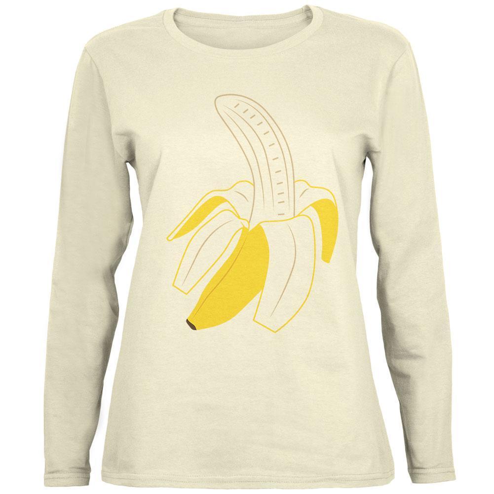 Halloween Fruit Peeled Banana Costume Womens Long Sleeve T Shirt