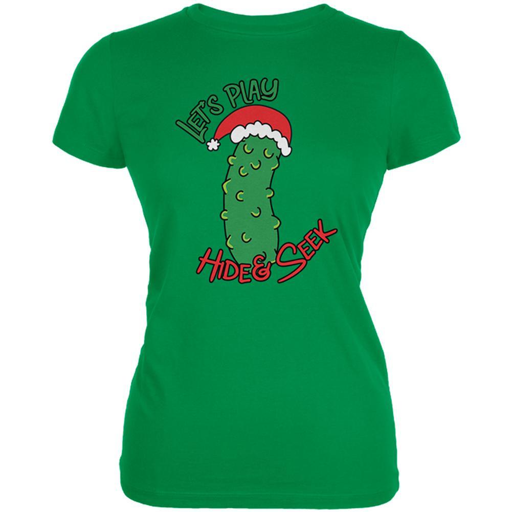 Christmas Pickle Hide And Seek Funny Juniors Soft T Shirt