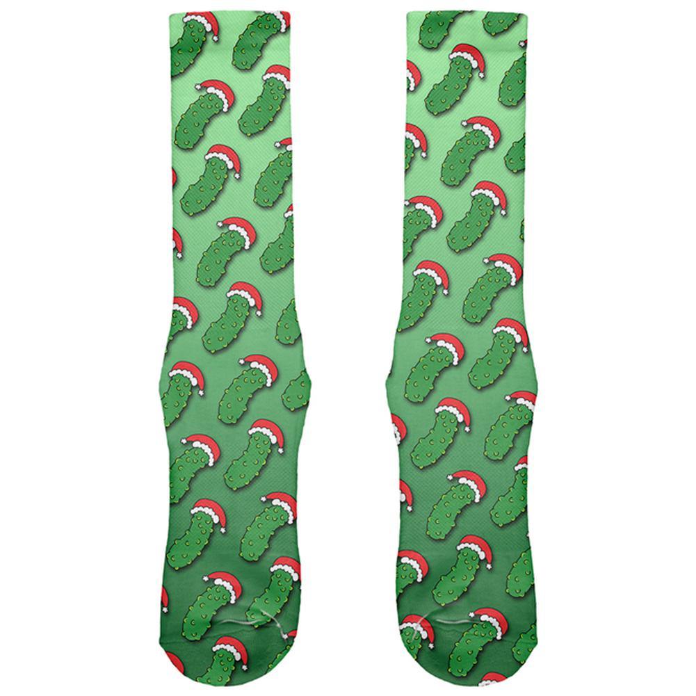 Christmas German Pickle Pattern All Over Soft Socks