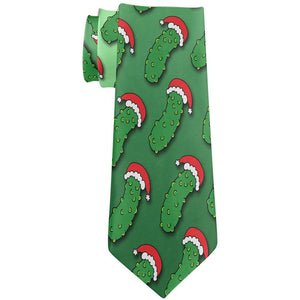Christmas German Pickle Pattern All Over Neck Tie