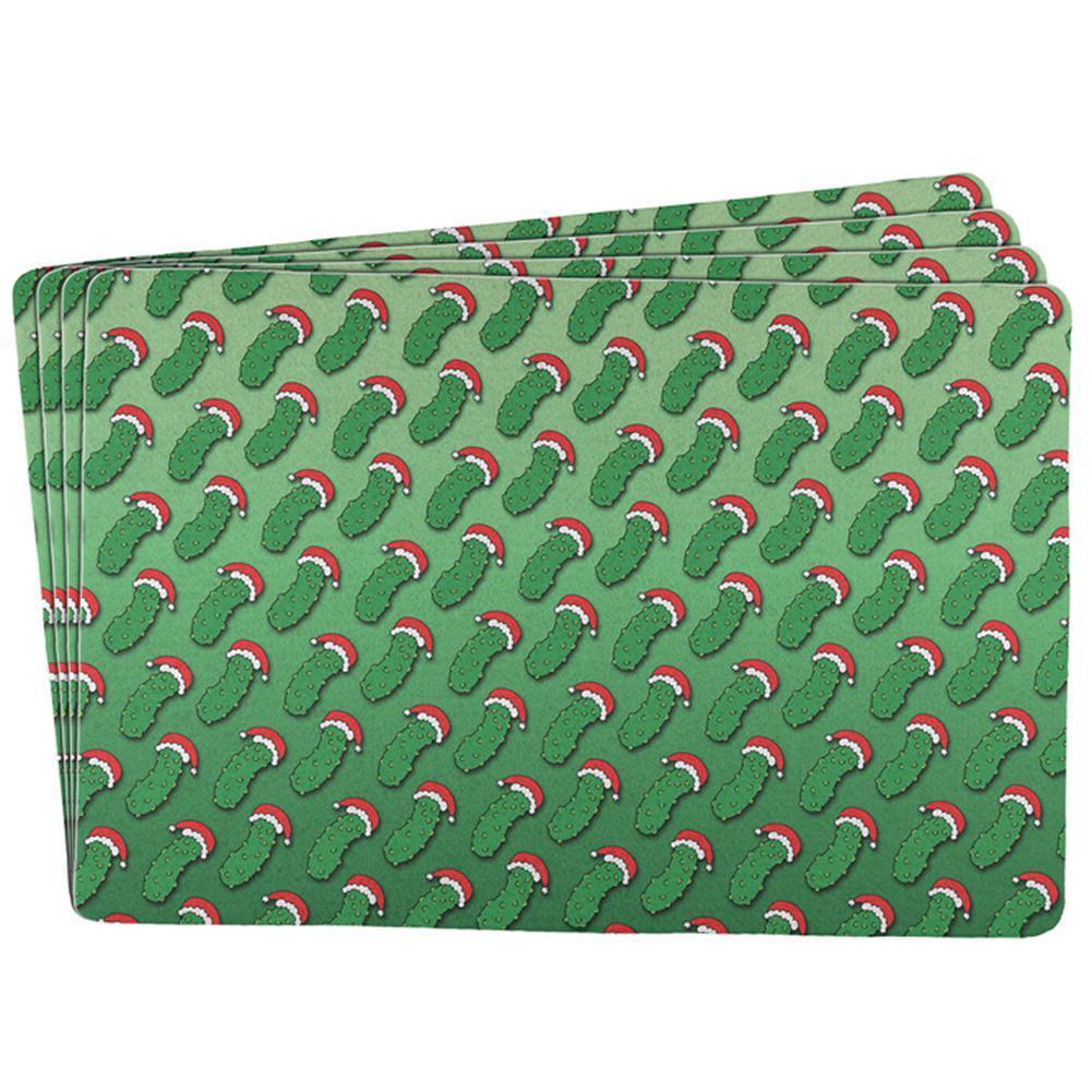 Christmas German Pickle Pattern All Over Placemat (Set of 4)