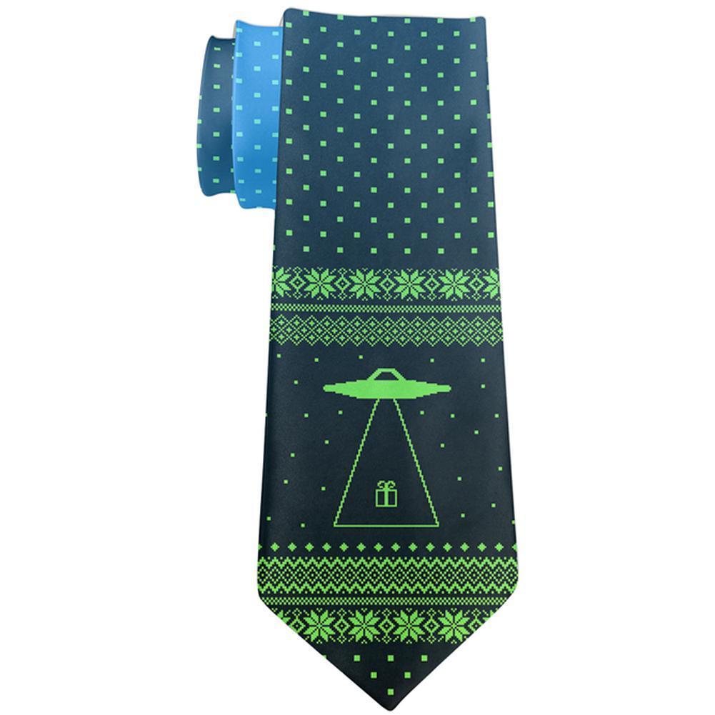 Ugly Christmas Sweater Alien Beam All Over Neck Tie
