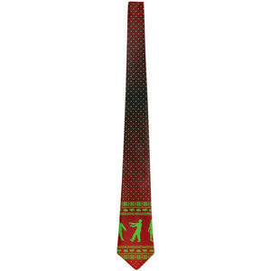 Ugly Christmas Sweater Zombie Brains All Over Neck Tie