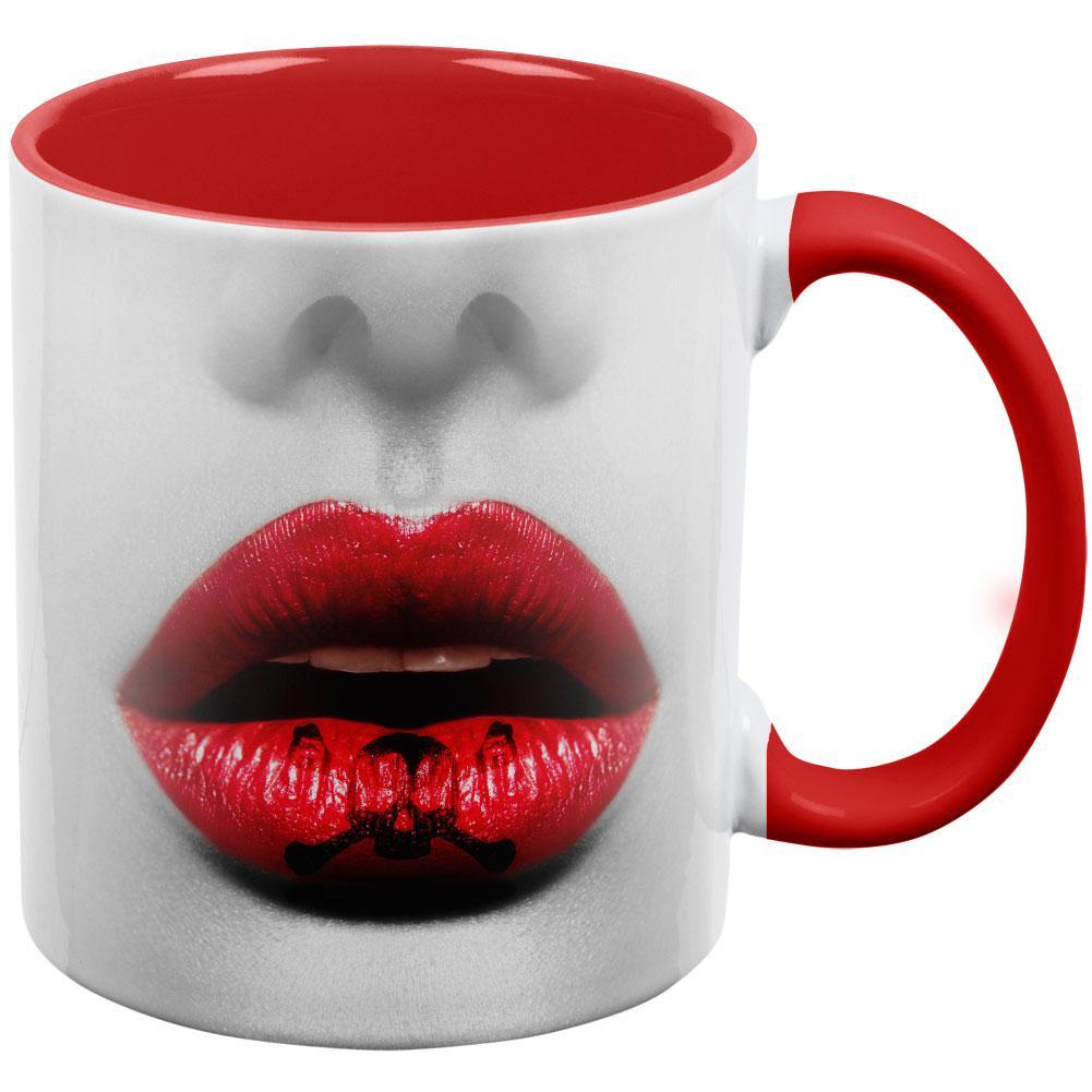 Halloween Kiss of Death Red Handle Coffee Mug