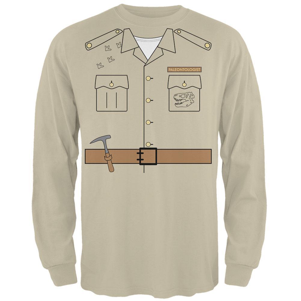 Halloween Paleontologist Dinosaur Hunter Costume Mens Long Sleeve T Shirt
