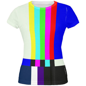Halloween SMPTE Color Bars Late Night TV Costume All Over Juniors T Shirt