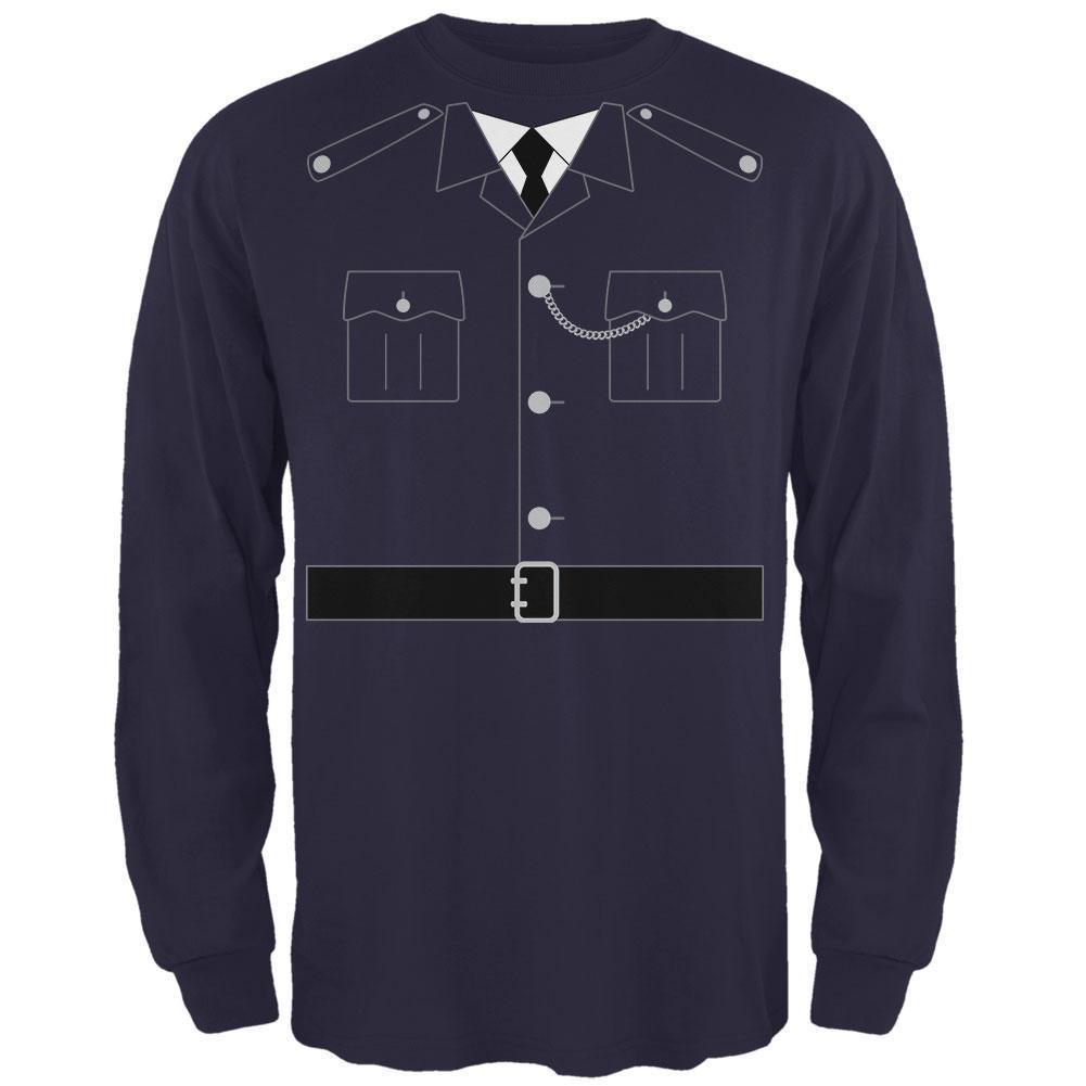 Halloween British Bobby Copper Police Costume Mens Long Sleeve T Shirt
