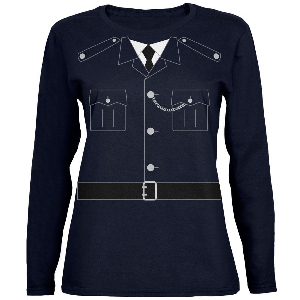 Halloween British Bobby Copper Police Costume Womens Long Sleeve T Shirt