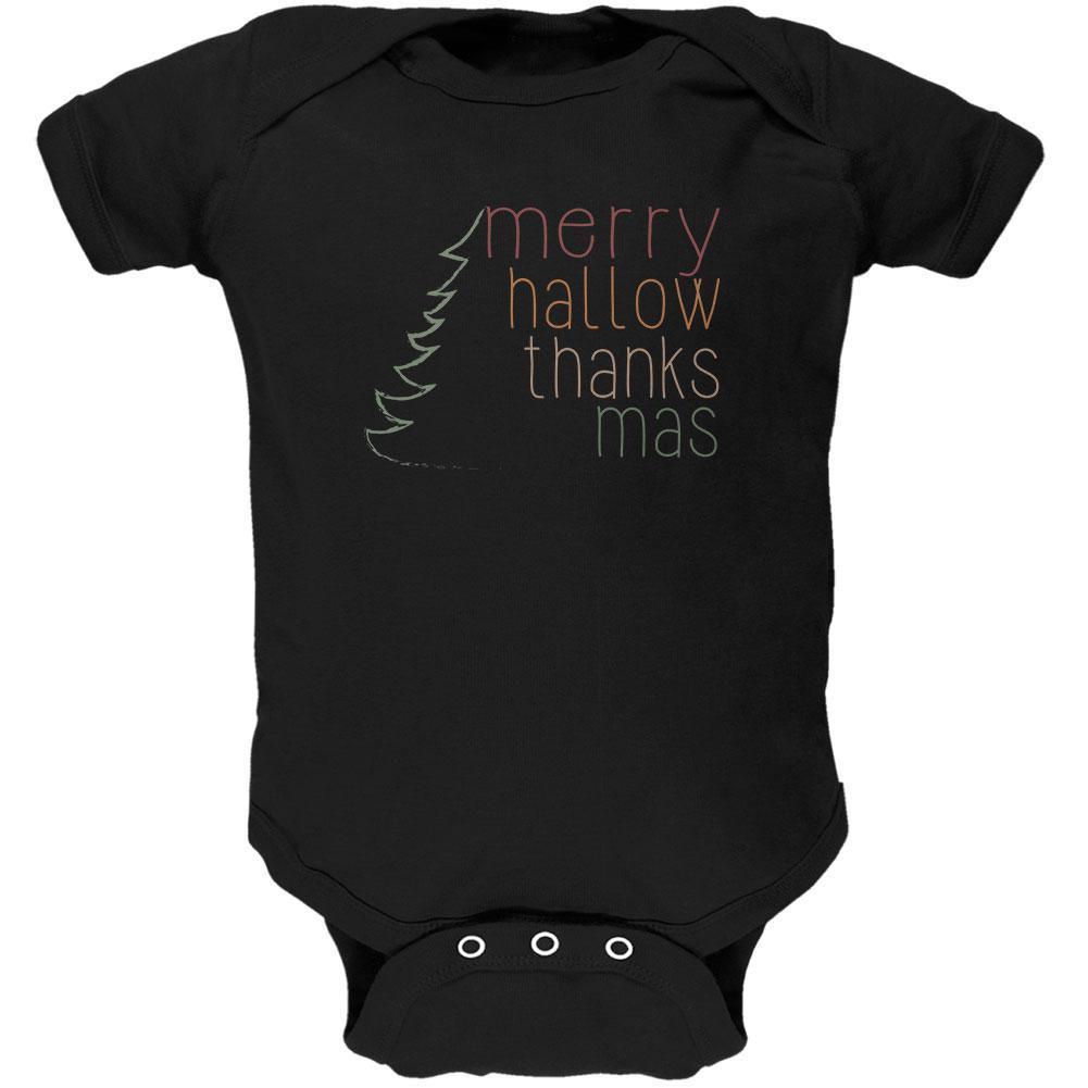 Halloween Thanksgiving Christmas Merry Hallow Thanks Mas Soft Baby One Piece