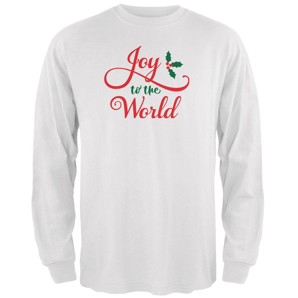Christmas Joy to the World Script Mens Long Sleeve T Shirt