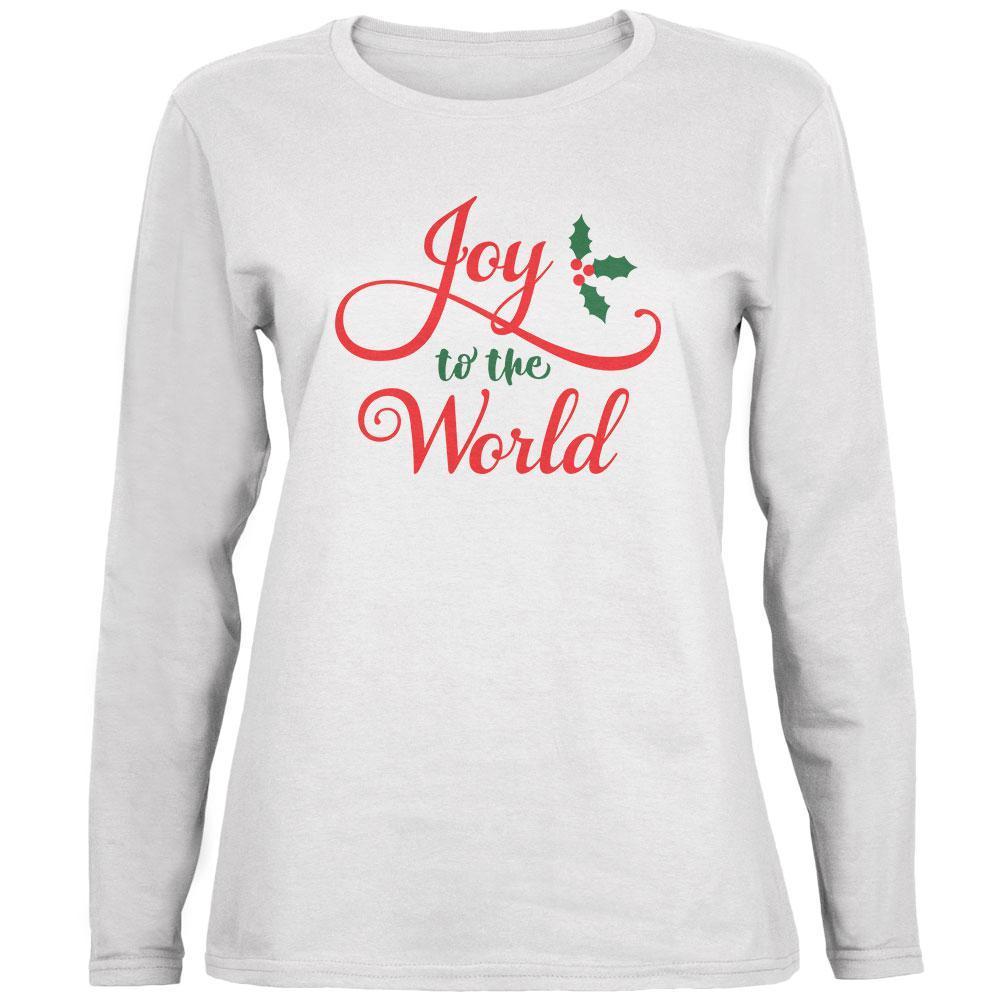 Christmas Joy to the World Script Ladies' Relaxed Jersey Long-Sleeve Tee