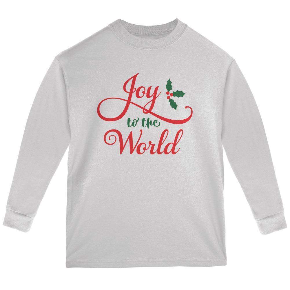 Christmas Joy to the World Script Youth Long Sleeve T Shirt
