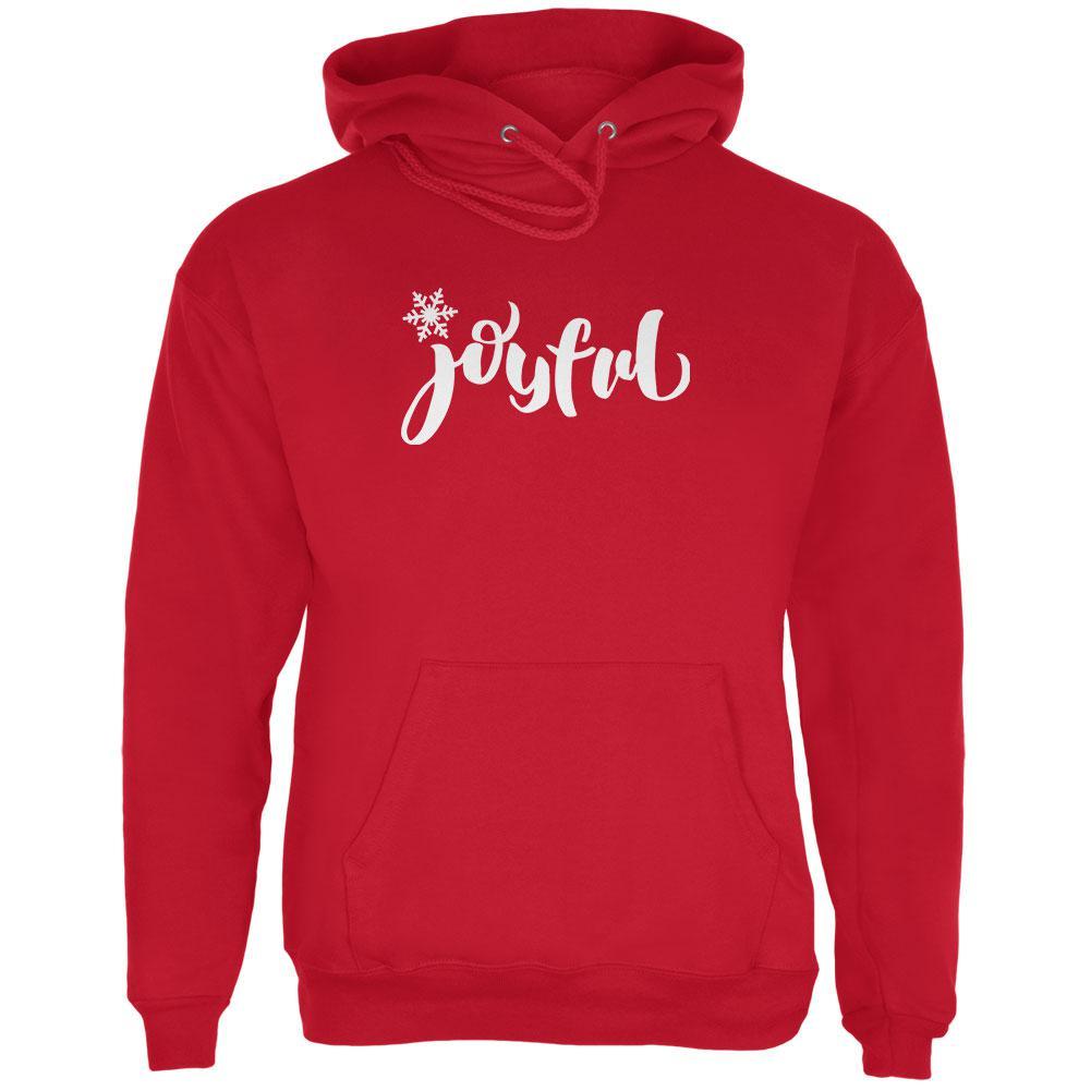 Christmas Joyful Script Snowflake Mens Hoodie