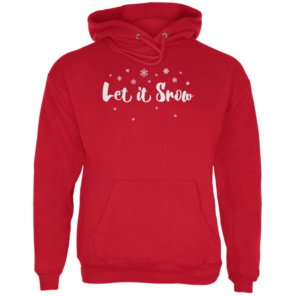 Christmas Let it Snow Script Snowflakes Mens Hoodie