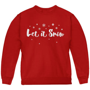 Christmas Let it Snow Script Snowflakes Youth Sweatshirt