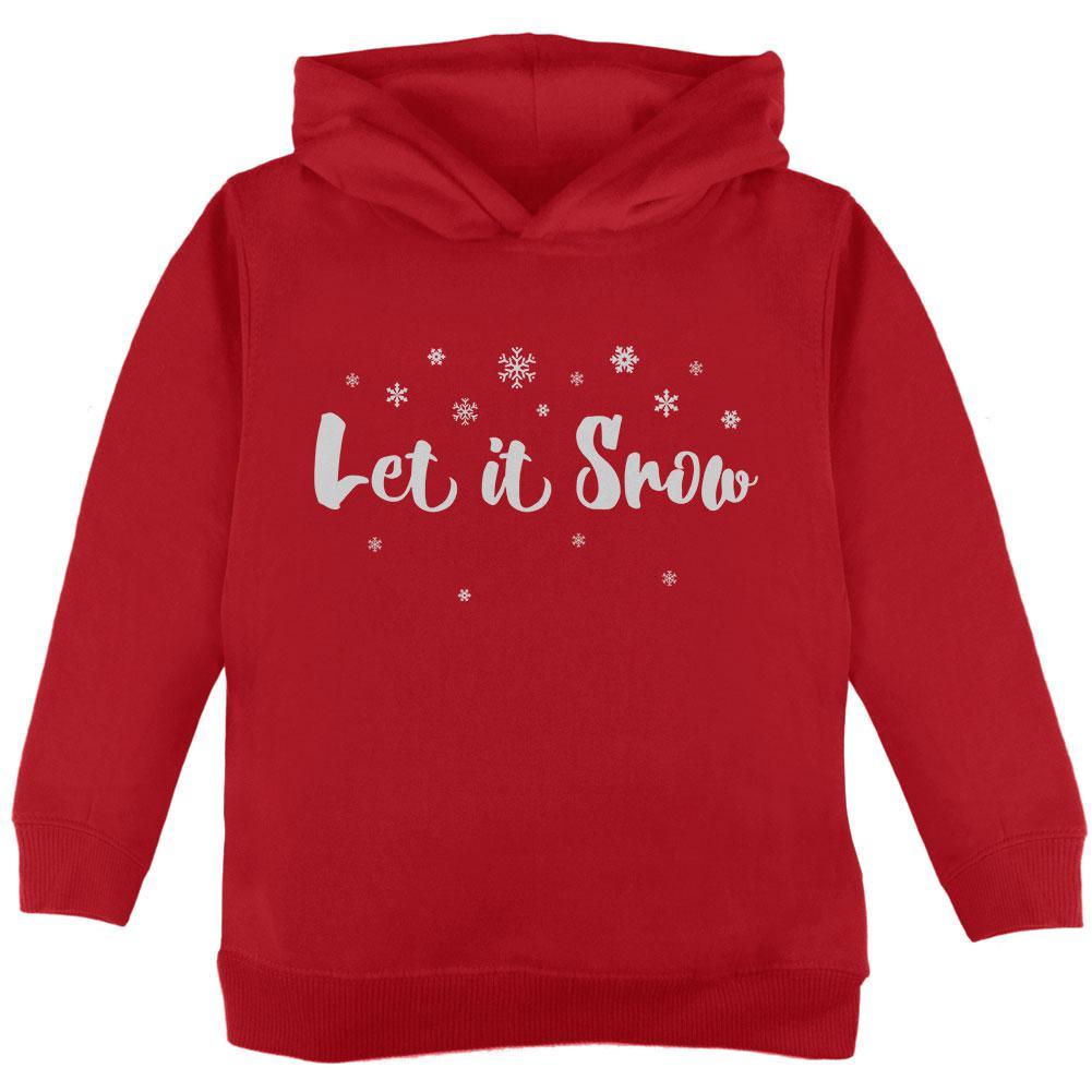 Christmas Let it Snow Script Snowflakes Toddler Hoodie