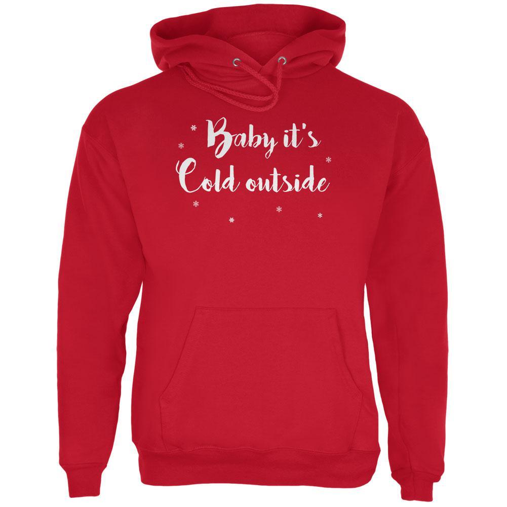 Christmas Baby it's Cold Outside Script Snowflakes Mens Hoodie