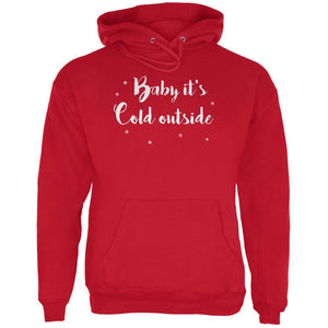 Christmas Baby it's Cold Outside Script Snowflakes Mens Hoodie