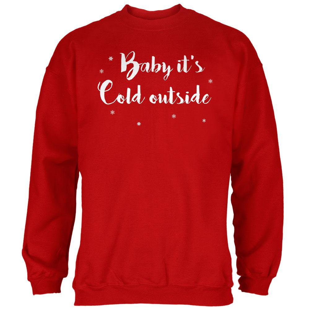 Christmas Baby it's Cold Outside Script Snowflakes Mens Sweatshirt