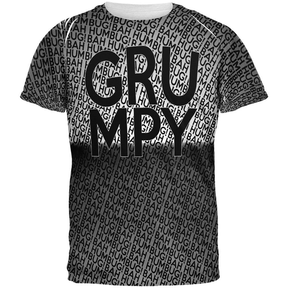 Christmas Grumpy Bah Humbug Pattern All Over Mens T Shirt