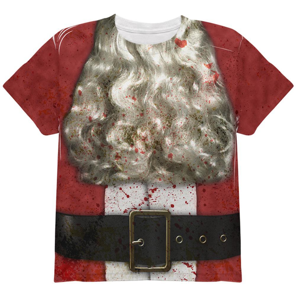 Christmas Zombie Attack Survivor Santa Costume All Over Youth T Shirt