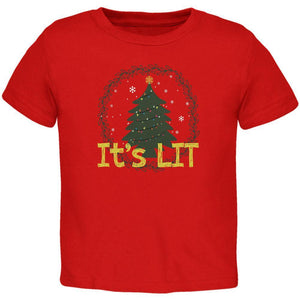 Christmas Tree It's Lit Toddler T Shirt