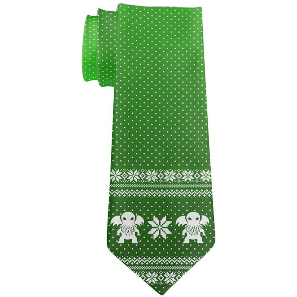 Ugly Christmas Sweater Cthulhu All Over Neck Tie