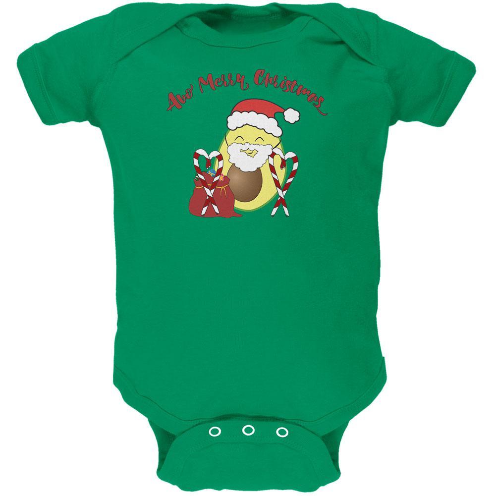 Avo Have A Merry Christmas Avocado Cute Funny Pun Soft Baby One Piece