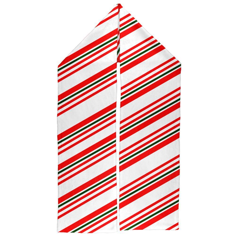Christmas Candy Cane Stipes Warm Fleece Scarf