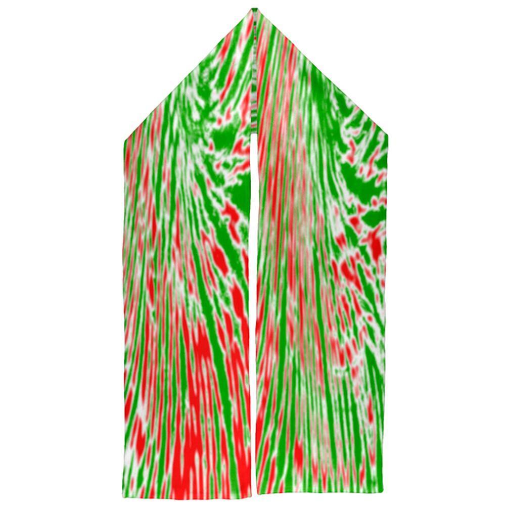 Christmas Red and Green Tie Dye Warm Fleece Scarf
