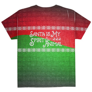 Christmas Santa is My Spirit Animal Sweater All Over Youth T Shirt