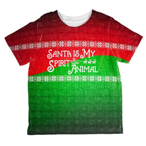 Christmas Santa is My Spirit Animal Sweater All Over Toddler T Shirt