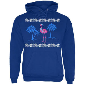 Flamingo Winter Ugly Christmas Sweater Mens Hoodie