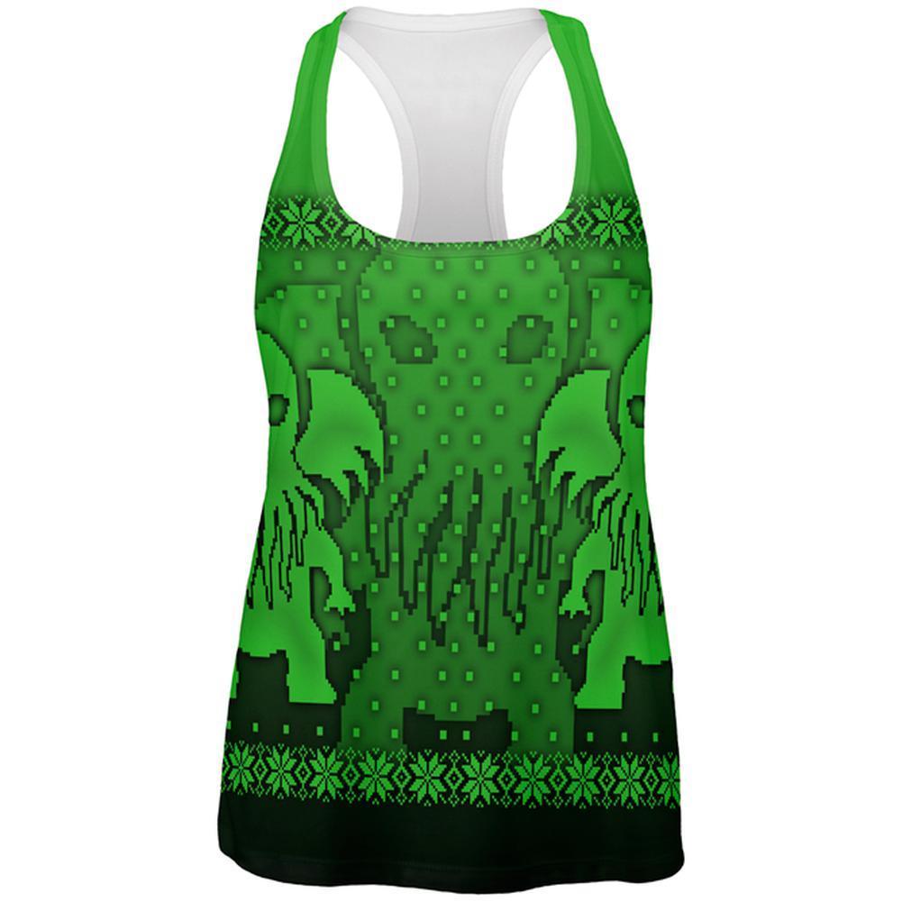 Ugly Christmas Sweater Big Cthulhu Greater Gods All Over Womens Work Out Tank Top