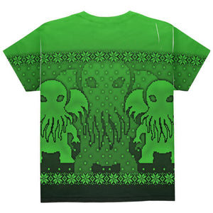 Ugly Christmas Sweater Big Cthulhu Greater Gods All Over Youth T Shirt