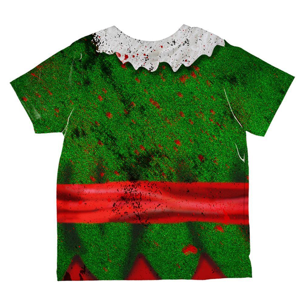 Christmas Zombie Attack Survivor Elf Costume All Over Toddler T Shirt