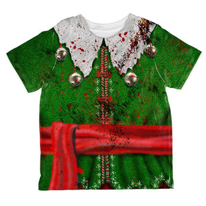 Christmas Zombie Attack Survivor Elf Costume All Over Toddler T Shirt