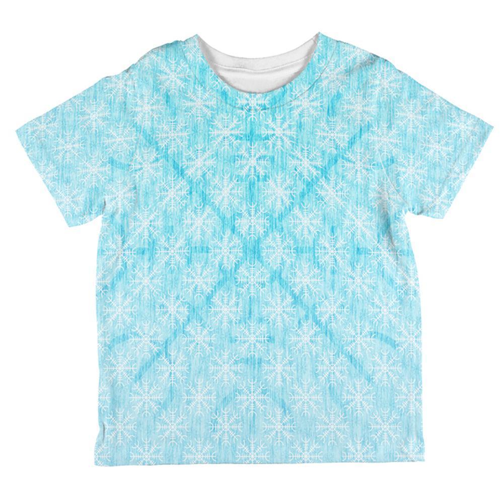 Christmas Viking Helm of Awe Snowflakes All Over Toddler T Shirt