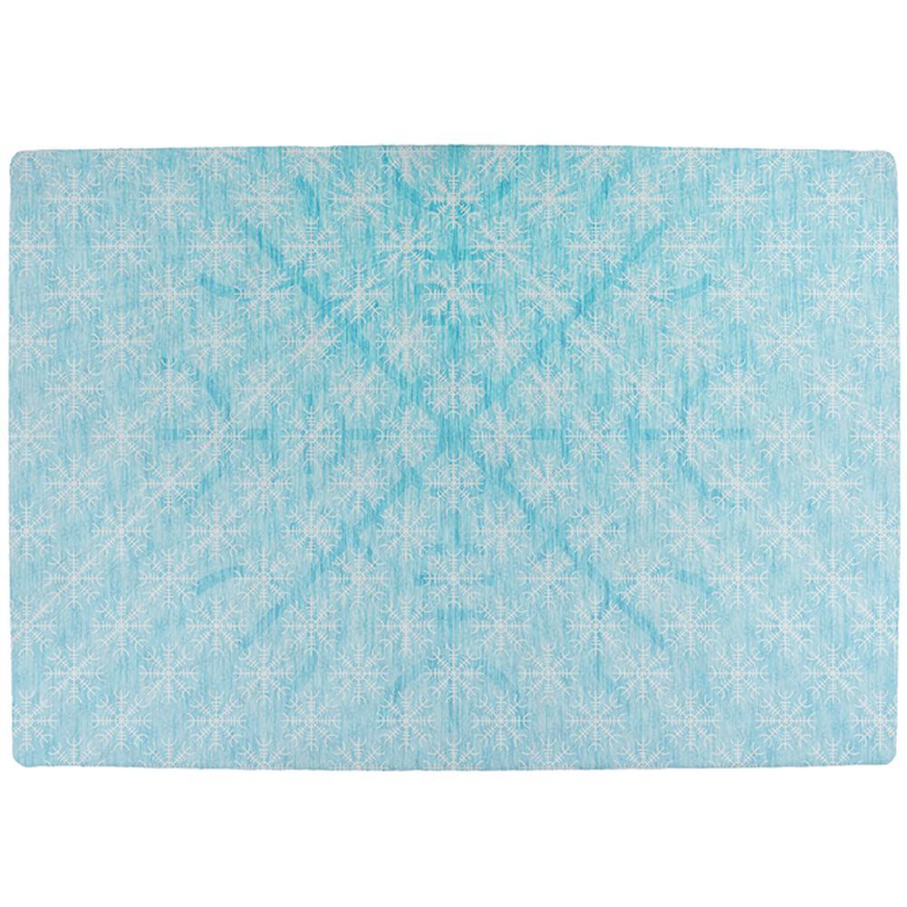 Christmas Viking Helm of Awe Snowflakes All Over Indoor Mat