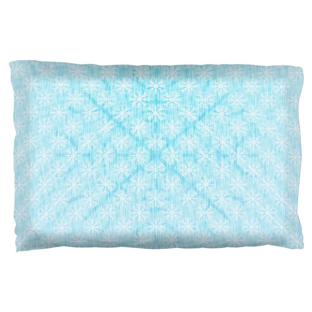 Christmas Viking Helm of Awe Snowflakes Pillow Case